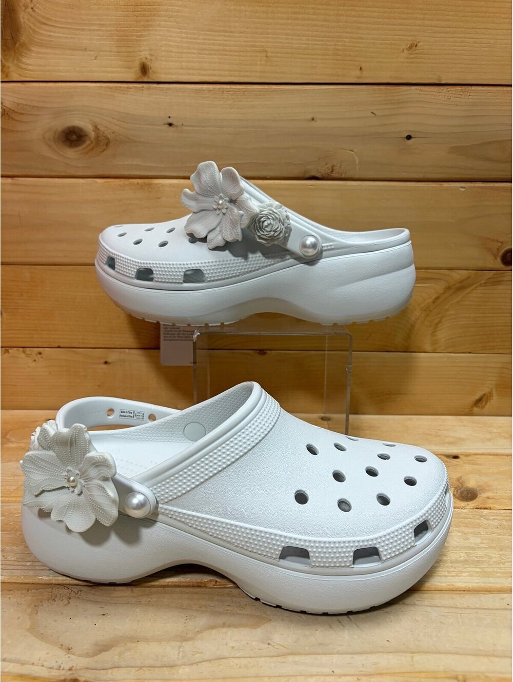 New Crocs Classic Platform Bouquet Clog Classic White - Womens size 11